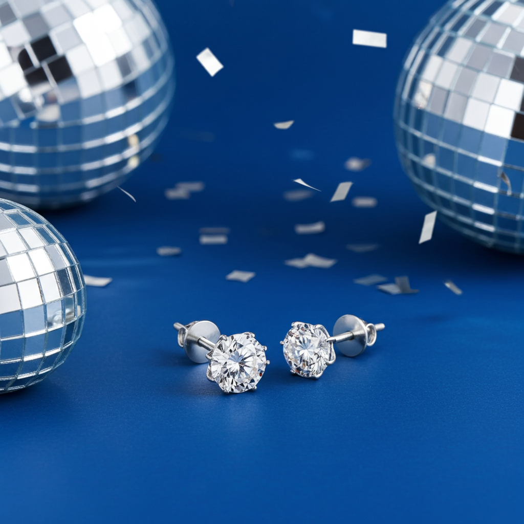 Premokshi 925 Sterling Silver Stud Earrings (925-EAR103-4MM)