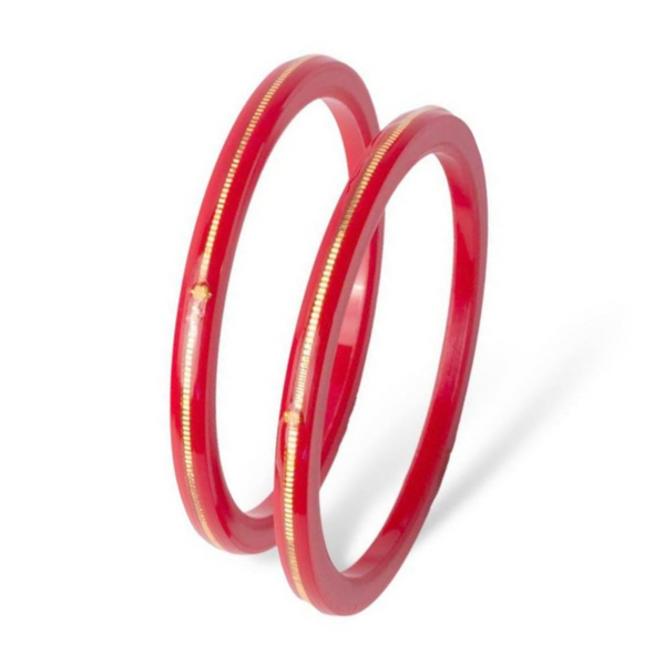 Premokshi Pure 22-karat Yellow Pola Bangles (Set of 2pcs) B101-RED