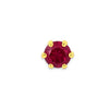 14K Yellow Gold Rhodolite Cubic Zirconia Stone Single Stud Earrings for Men & Women | 5.5MM (S-EAR102-5.5MM-RHODOLITE)