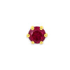 14K Yellow Gold Rhodolite Cubic Zirconia Stone Single Stud Earrings for Men & Women | 5.5MM (S-EAR102-5.5MM-RHODOLITE)