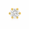 14K Yellow Gold White Cubic Zirconia Stone Single Stud Earrings for Men & Women | 5.5MM (S-EAR102-5.5MM-WHITE)