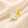 14K Yellow Gold White Cubic Zirconia Stone Single Stud Earrings for Men & Women | 5.5MM (S-EAR102-5.5MM-WHITE)