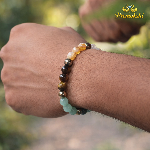 Dhan Yog Bracelet for Wealth, Prosperity & Success | Natural Crystal Healing Bracelet for Men & Women | Money Attraction Energy Bracelet