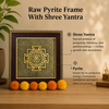 Shree Yantra on Raw Pyrite Frame for Wealth, Prosperity & Vastu Energy