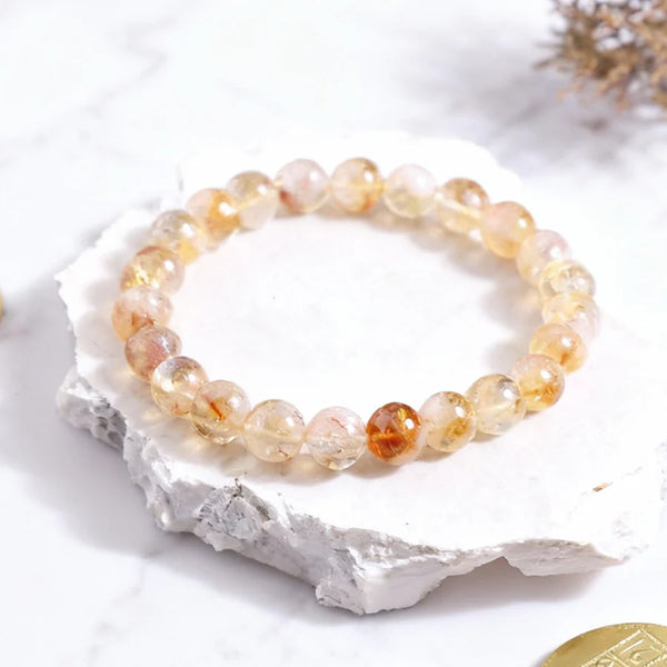 Citrine Bracelet for Wealth, Success & Positive Energy | Natural Crystal Healing Bracelet for Men & Women