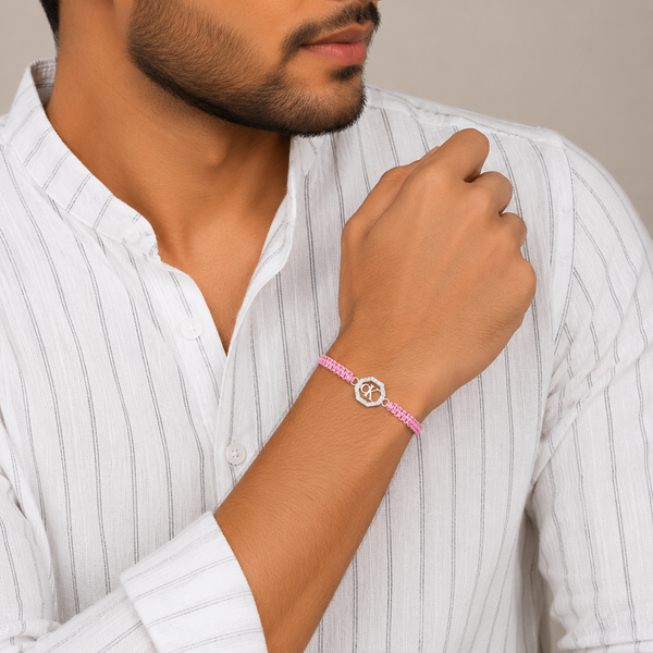 925 Sterling Silver CK Letter Rakhi for Brother | Premium Personalized Raksha Bandhan Rakhi