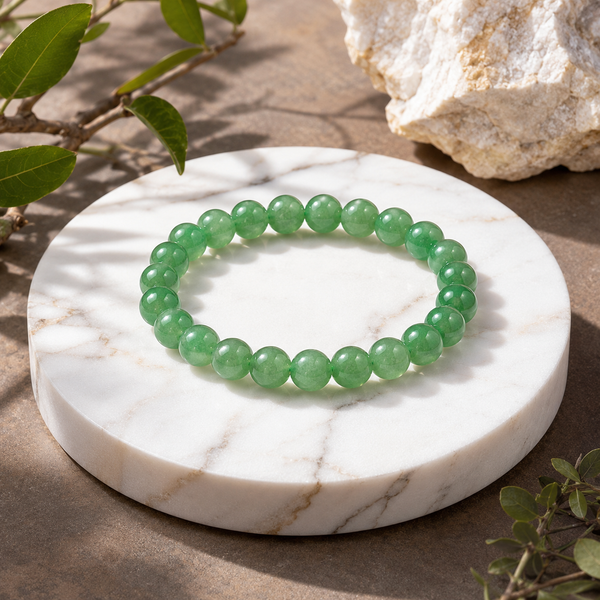 Green Aventurine Bracelet for Luck, Growth & Prosperity | Natural Crystal Healing Bracelet for Men & Women