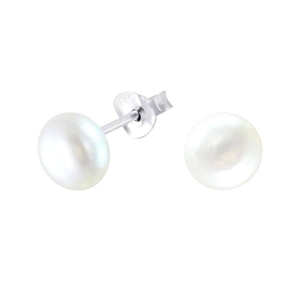 Premokshi 6mm Fresh Water Pearl 925 Sterling Silver Stud Earrings (S-ER101-6MM)