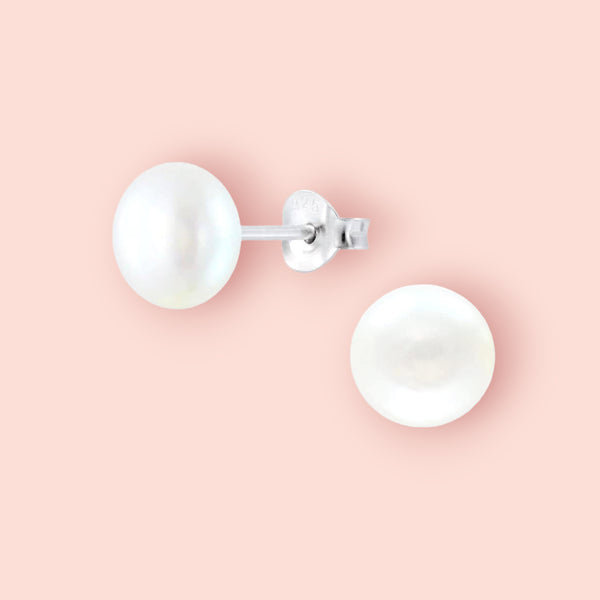 Premokshi 7mm Fresh Water Pearl 925 Sterling Silver Stud Earrings (S-ER101-7MM)