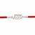 A red braided cord bracelet with a silver-tone 'NEER' nameplate charm embellished with small clear stones, shown on a plain white background.