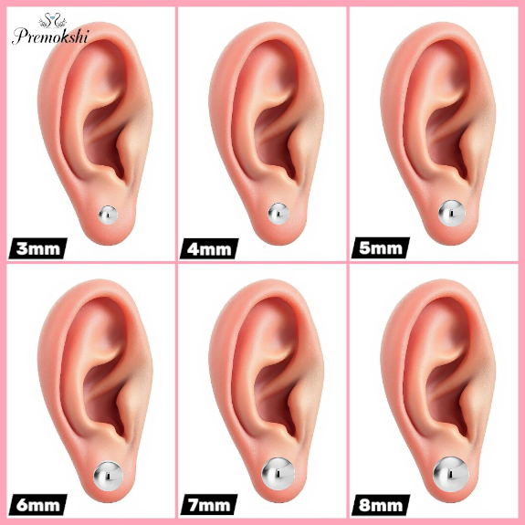 Premokshi 5mm 925 Sterling Silver Ball Stud Earrings (S-ER102-5MM)