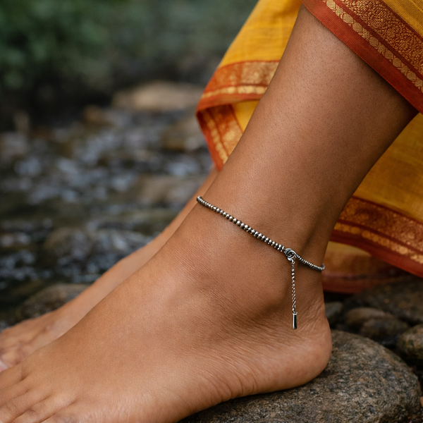 Premokshi Raw Pyrite Anklet – Stone of Wealth, Protection & Success