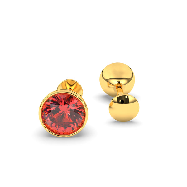 Premokshi 5mm Pure 14kt Gold Ear Stud (G-EAR101-5MM-RED)