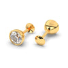 Premokshi 5mm Pure 14-Karat Gold Ear Stud (G-EAR101-5MM-WHITE)