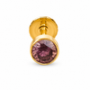 14Kt Pure Yellow Gold Rhodolite CZ Diamond Nose Pin 3.5MM with Purity Certificate