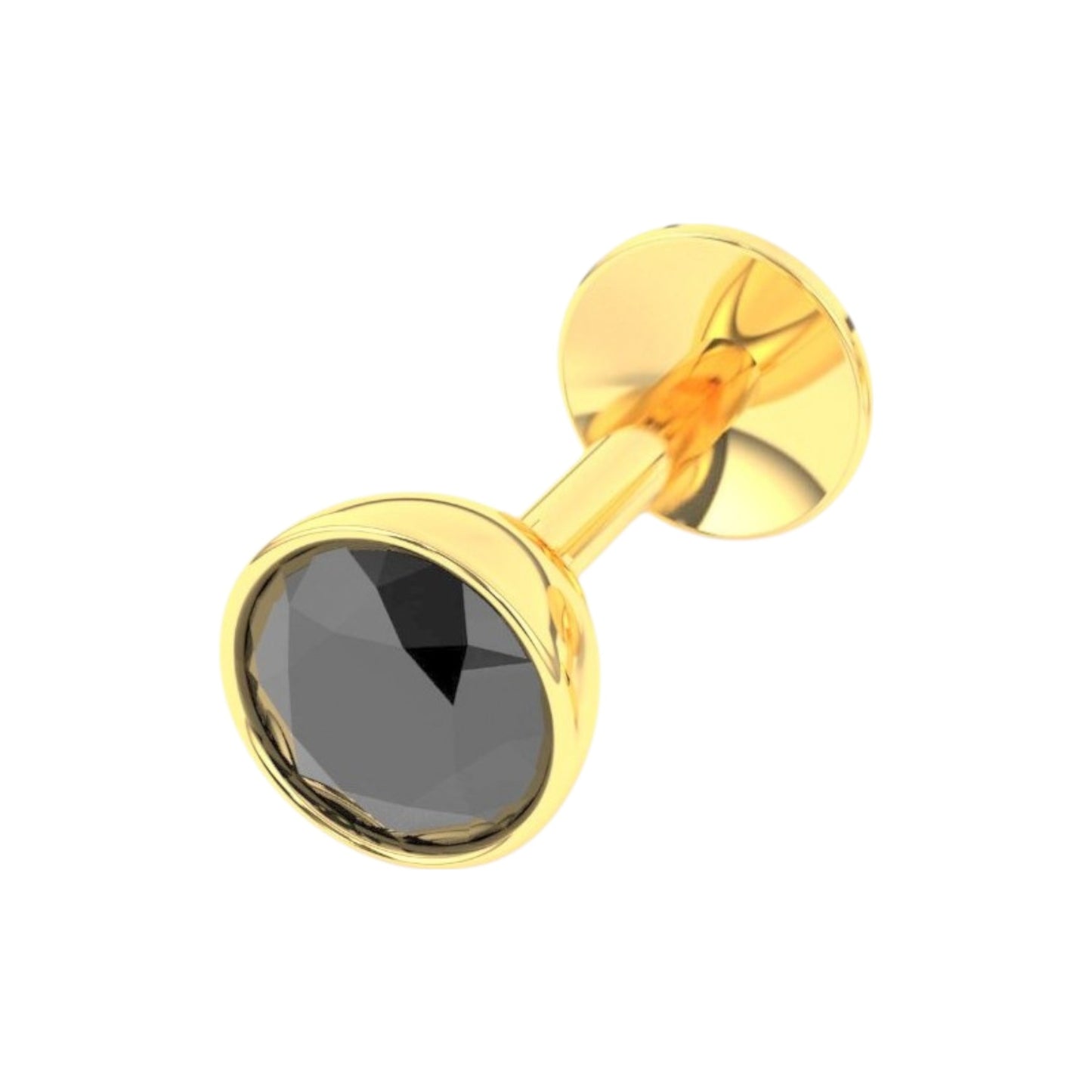 Pure Yellow Gold Nose Pin for Women & Girls (NPS101-BLACK-4MM)