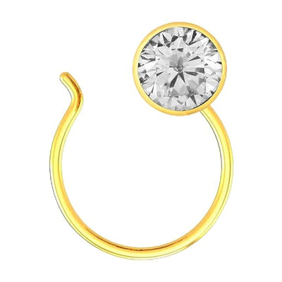 Premokshi 14-Karat Pure Gold Nose Pin for Women & Girls | Elegant Wire Design | Certificate Included