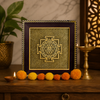 Shree Yantra on Raw Pyrite Frame for Wealth, Prosperity & Vastu Energy