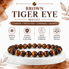 Brown Tiger Eye Bracelet for Strength, Focus & Protection | Natural Healing Stone Bracelet for Men & Women