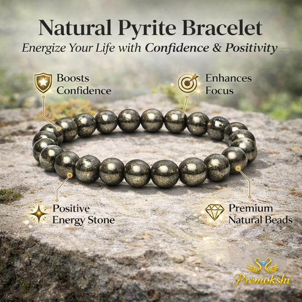 Pyrite Bracelet for Wealth & Success | Natural Crystal Healing Bracelet for Men & Women | Money Attraction Stone Bracelet