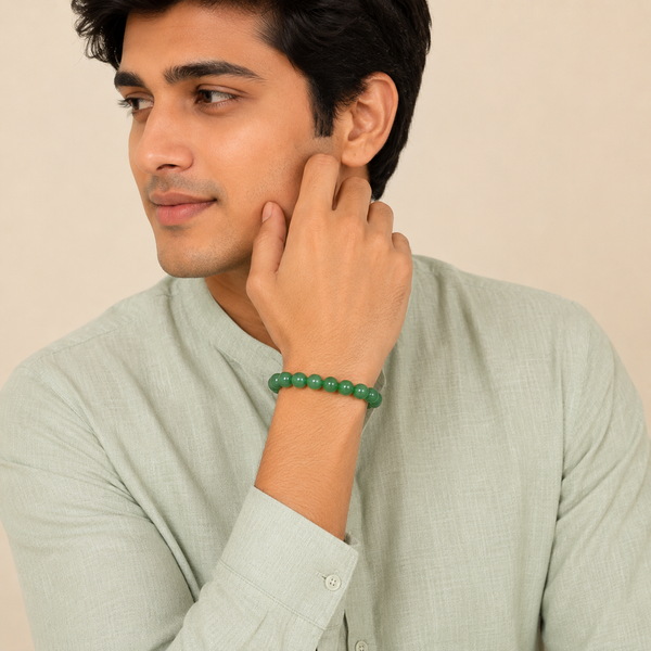 Green Aventurine Bracelet for Luck, Growth & Prosperity | Natural Crystal Healing Bracelet for Men & Women