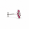 925 Sterling Silver Pink Floral Nose Pin for Women