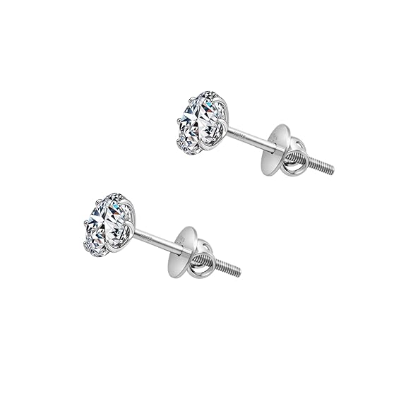 Premokshi  925 Sterling Silver Stud Earrings (925-EAR103-4MM)