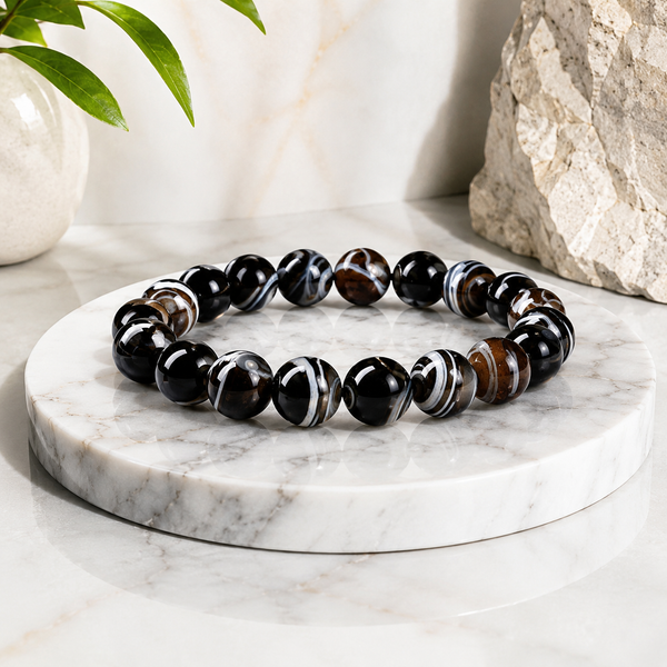 Sulemani Hakik Bracelet for Protection, Strength & Positive Energy | Natural Healing Stone Bracelet for Men & Women