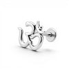 Premokshi 925 Sterling Silver Om Stud Earrings for Women (S-ER115)