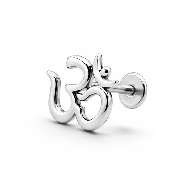 Premokshi 925 Sterling Silver Om Stud Earrings for Women (S-ER115)