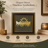 7 Running Horses on Raw Pyrite Frame for Vastu & Wealth | Premium Golden Wall Decor for Home & Office