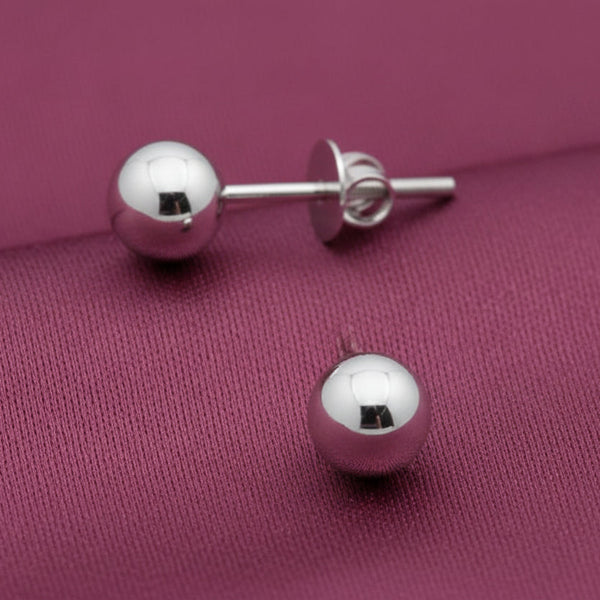Premokshi 5mm 925 Sterling Silver Ball Stud Earrings (S-ER102-5MM)