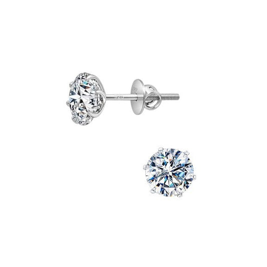 Premokshi  925 Sterling Silver Stud Earrings (925-EAR103-6MM)