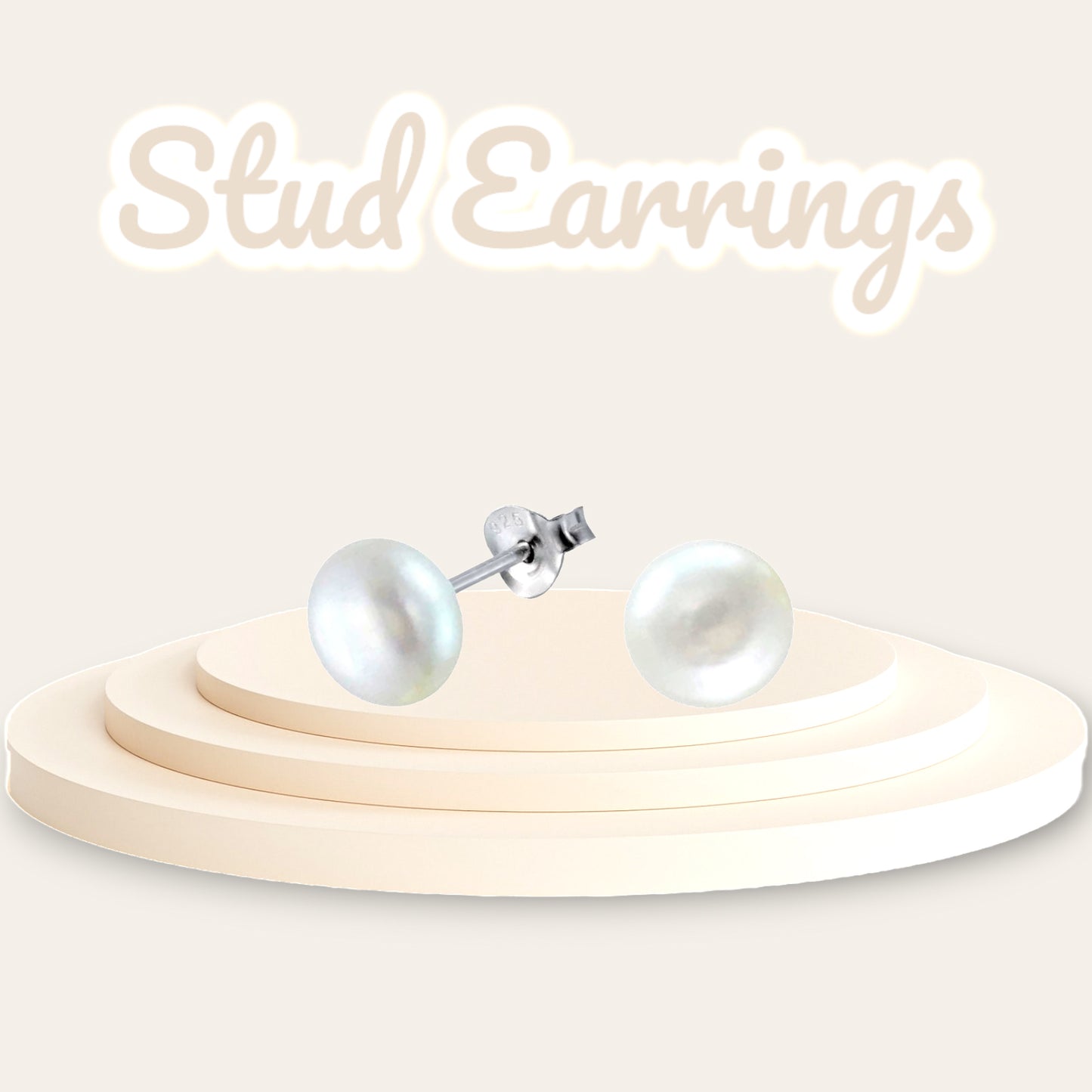 Premokshi Fresh Water Pearl 925 Sterling Silver Stud Earrings (925-EAR-1-8MM)