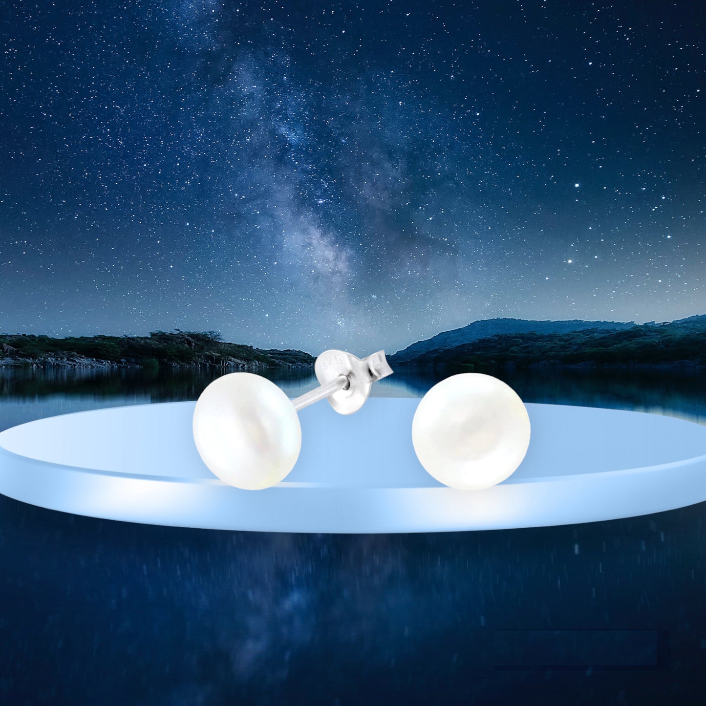 Premokshi Fresh Water Pearl 925 Sterling Silver Stud Earrings (925-EAR-1-7MM)