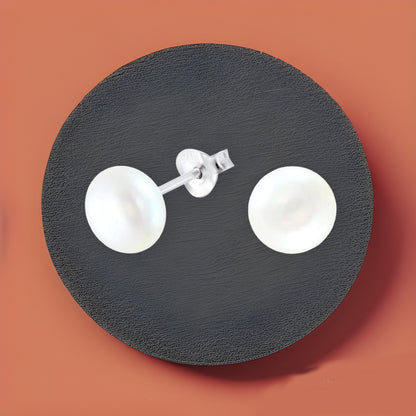 Premokshi Fresh Water Pearl 925 Sterling Silver Stud Earrings (925-EAR-1-7MM)