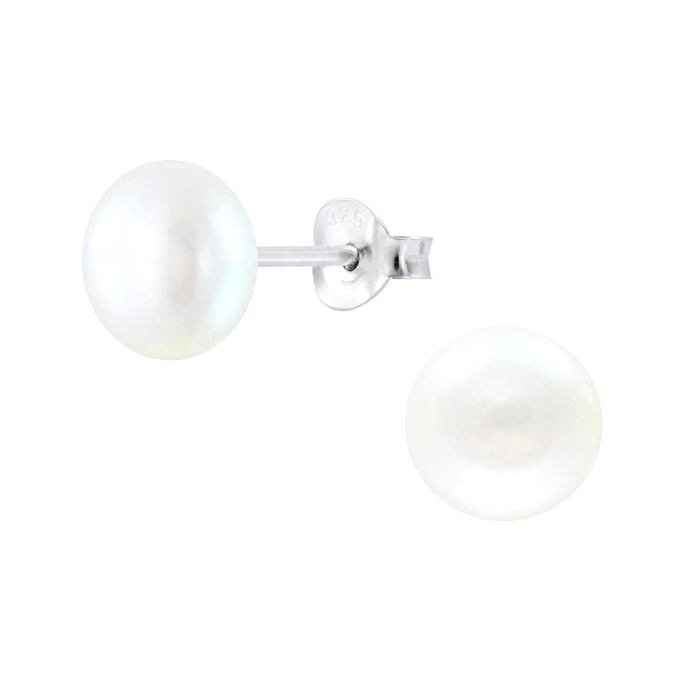 Premokshi Fresh Water Pearl 925 Sterling Silver Stud Earrings (925-EAR-1-7MM)