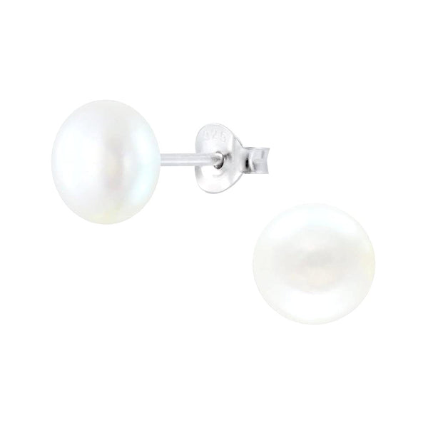 Premokshi 7mm Fresh Water Pearl 925 Sterling Silver Stud Earrings (S-ER101-7MM)