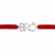 A red braided cord bracelet with a silver-tone central charm spelling 'BRO' in a stylized font, embellished with small clear stones on the letter B.