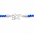 A blue braided cord bracelet with a silver-toned central charm spelling 'best bhai' and a large 'B' embellished with clear rhinestones, shown on a plain white background.