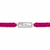 A magenta pink braided bracelet with a central silver-toned rectangular charm set with clear crystals and featuring a silver horse silhouette.