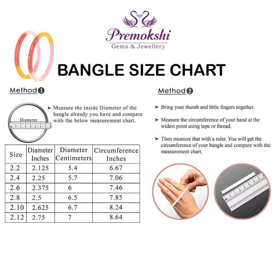 Pure Yellow Gold 22kt (916) Red Pola Bangles for Womens & Girls (Set of 2pcs) B101-RED