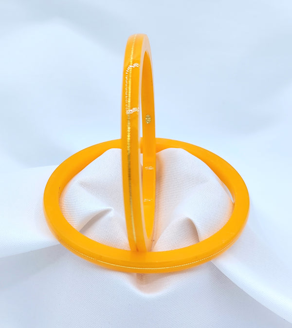 Premokshi Pure 22-karat Yellow Pola Bangles (Set of 2Pics) B101-YELLOW
