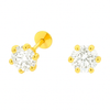 Premokshi 5.5mm Pure 14-Karat Gold Ear Stud (G-EAR102-5.5MM-WHITE)