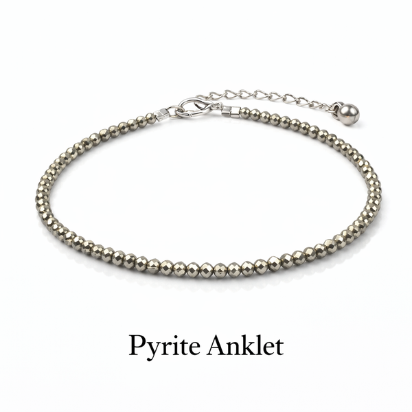 Premokshi Raw Pyrite Anklet – Stone of Wealth, Protection & Success