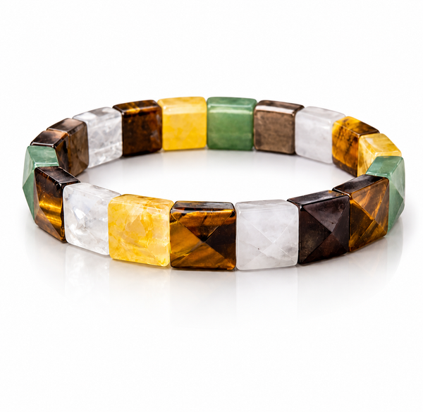 Dhan Yog Pyramid Bracelet for Wealth, Prosperity & Success | Natural Crystal Healing Bracelet for Men & Women | Money Attraction Energy Bracelet