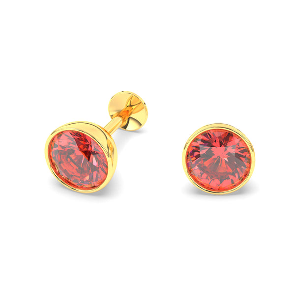 Premokshi 5mm Pure 14kt Gold Ear Stud (G-EAR101-5MM-RED)
