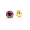 Premokshi 5mm Pure 14-Karat Gold Ear Stud (G-EAR101-5MM-RHODOLITE)
