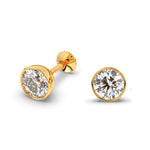 Premokshi 5mm Pure 14-Karat Gold Ear Stud (G-EAR101-5MM-WHITE)