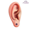 Premokshi 5mm Pure 14-Karat Gold Ear Stud (G-EAR101-5MM-RHODOLITE)